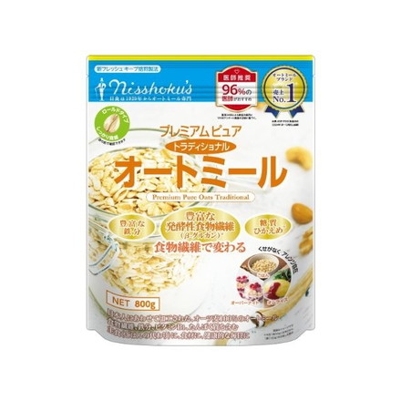 【単品2個セット】 日食プレミアムピュア トラディショナルオートミール 800g