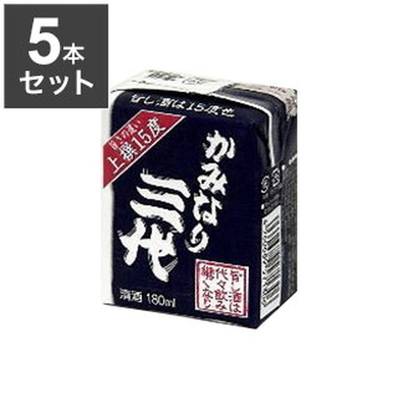 【5本セット】 京姫酒造 かみなり三代 パック 180ml x5 日本酒 清酒 酒 Sake 京都