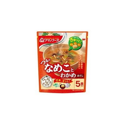 【6個セット】 アマノフーズ うちのおみそ汁 なめことわかめ(赤だし)5食 28.5g x6