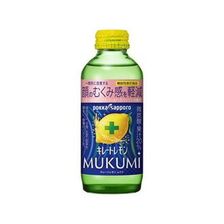 【24個セット】 ポッカサッポロ キレートレモン MUKUMI 瓶 155ml x24