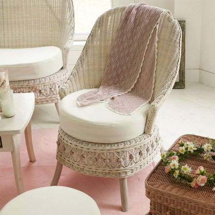 フィオーレ パーソナルチェア (ホワイトウォッシュ) 籐家具 イス 椅子 チェア 一人掛け 1人掛け 籐 ラタン