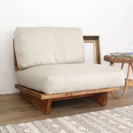 ソファ 木製 1人掛け 一人掛け 1P 1人用 一人用 クッション カジュアルハワイアン ソファー