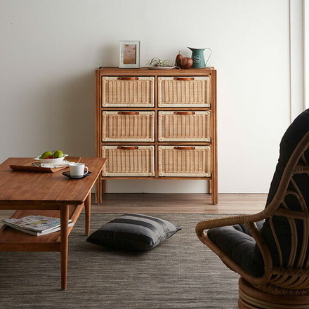 ランドリーチェスト チーク無垢材 ラタン ランドリー 洗濯 洗濯機 チェスト アジア風 アジアン チーク 無垢