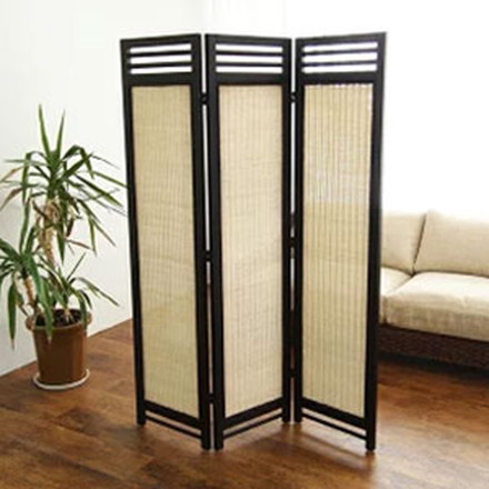 アジアンスクリーン 3連 N(ナチュラル) 籐家具 スクリーン パーテーション 間仕切り 目隠し 仕切り 衝立