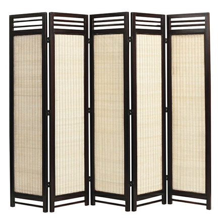 アジアン スクリーン 5連 N(ナチュラル) 籐家具 パーテーション 間仕切り 目隠し 仕切り 衝立 ついたて 寝室