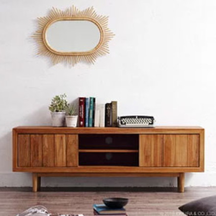 チーク無垢材 TVボード 150cm幅 TVボード テレビラック ローボード TVラック AVボード リビングボード