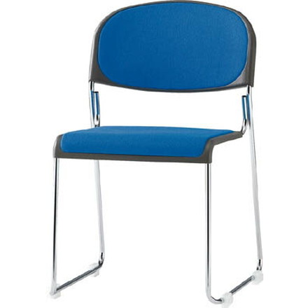 ＴＯＫＩＯ ミーティングチェア（スタッキング） 布 クリアブルー【FNM-10-CBL】(オフィス家具・会議用チェア)