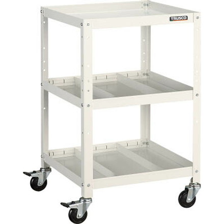 ＴＲＵＳＣＯ ラビットワゴン 500Ｘ500 仕切2段付 Ｗ色【RBW-853S2 W】(ツールワゴン・ボルト式ワゴン)
