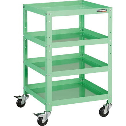 ＴＲＵＳＣＯ ラビットワゴン 500Ｘ500 ゴム車輪 ＹＧ色【RBW-854 YG】(ツールワゴン・ボルト式ワゴン)