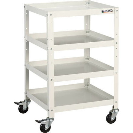 ＴＲＵＳＣＯ ラビットワゴン 500Ｘ500 ゴム車輪 Ｗ色【RBW-854 W】(ツールワゴン・ボルト式ワゴン)