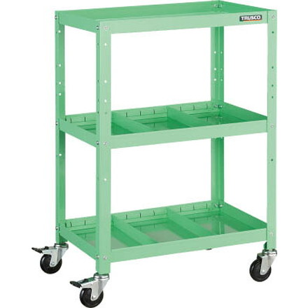 ＴＲＵＳＣＯ ラビットワゴン 600Ｘ400 仕切2段付 ＹＧ色【RBW-963S2 YG】(ツールワゴン・ボルト式ワゴン)