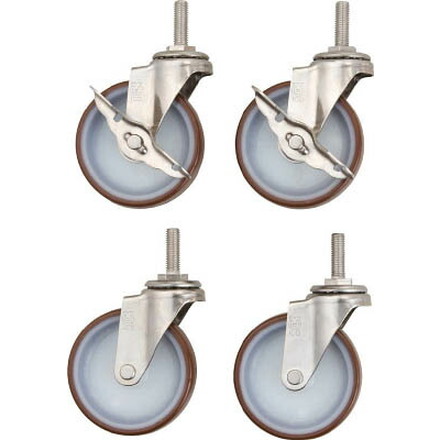 ＴＲＵＳＣＯ クリーンラビット Φ100ナイロンウレタン車輪セット ＳＵＳ金具【CRB-SU100SET】