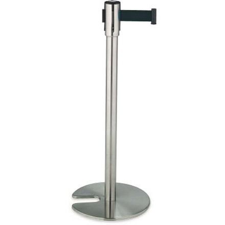 テラモト ベルトパーテーションスタンドＤ（ステン）ベルト黒【SU-660-500-7】(オフィス家具・パーテーション)