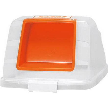 アロン 分別ペールＣＮ90 プッシュフタ もえる オレンジ【585271】(清掃用品・ゴミ箱)