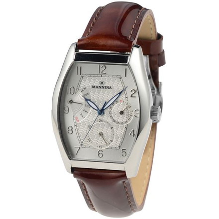 MANNINA(マンニーナ) 腕時計 MNN003-01 メンズブラウン（文字盤：シルバー）