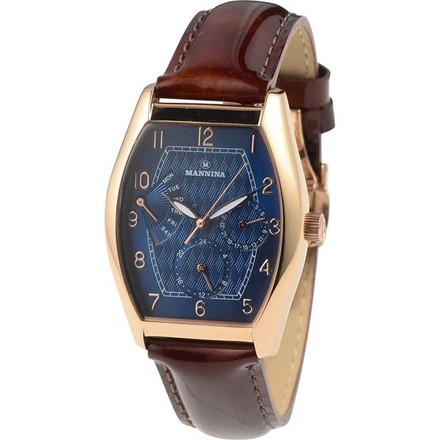 MANNINA(マンニーナ) 腕時計 MNN003-02 メンズブラウン（文字盤：ネイビー）