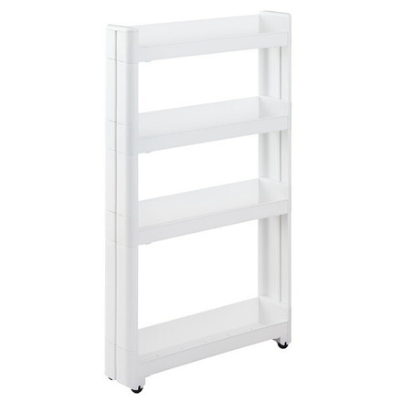 不動技研 キッチン収納 スマートワゴン Fit 幅10.5cm 奥行キ55cm 4段 ホワイト F2573