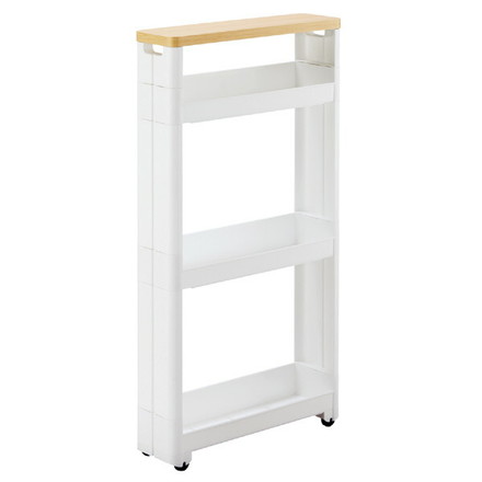 不動技研 キッチン収納 スマートワゴン Fit 幅12.5cm 奥行キ45cm 4段 ホワイト F2540