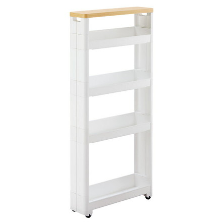 不動技研 キッチン収納 スマートワゴン Fit 幅12.5cm 奥行キ45cm 5段 ホワイト F2541