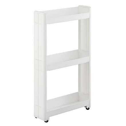 不動技研 キッチン収納 スマートワゴン Fit 幅12.5cm 奥行キ45cm 3段 ホワイト F2544