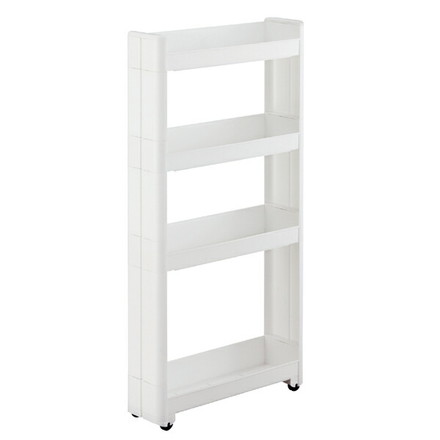 不動技研 キッチン収納 スマートワゴン Fit 幅12.5cm 奥行キ45cm 4段 ホワイト F2545