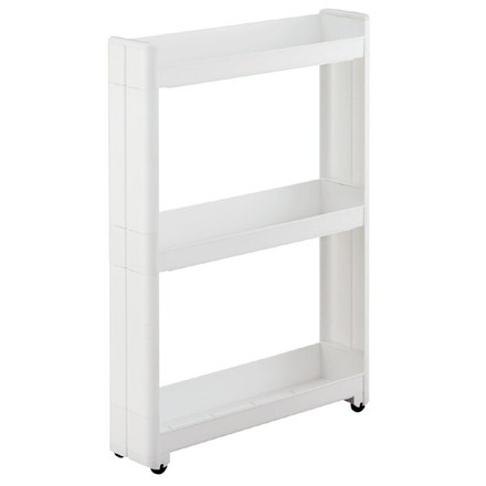 不動技研 キッチン収納 スマートワゴン Fit 幅12.5cm 奥行キ55cm 3段 ホワイト F2546