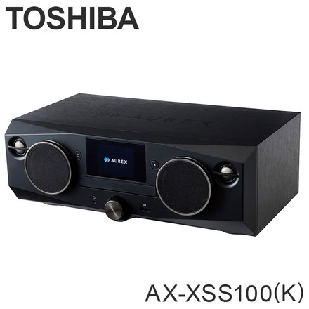 東芝 CD/FMワイヤレススピーカーシステム AX-XSS100(K) ブラック TOSHIBA Bluetooth ラジオ ミニコンポ AUREX