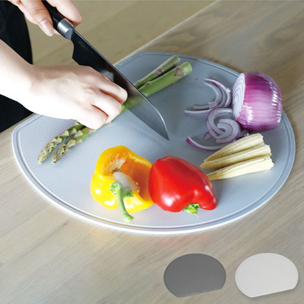 食洗機対応 丸いまな板 耐熱エラストマー 穴無し CBジャパン atomico グレー