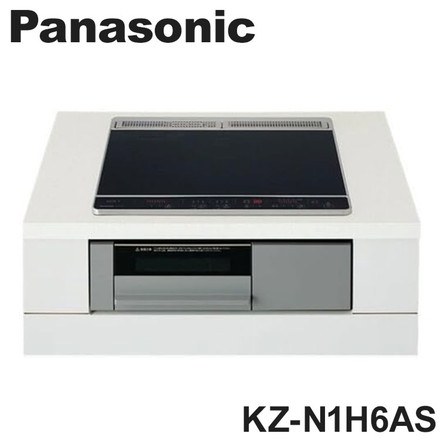 パナソニック IH KZ-N1H6AS 2口IH IHクッキングヒーター ビルトインタイプ 鉄・ステンレス対応 ブラック/グレー 無水両面焼きグリル Panasonic