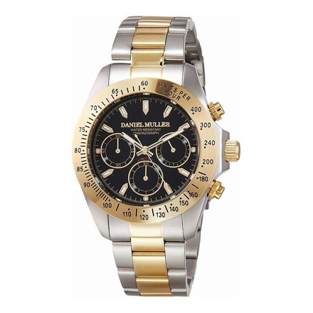 ダニエル・ミューラー DANIEL MULLER 腕時計 DM-2003TGB ブラック×ゴールド
