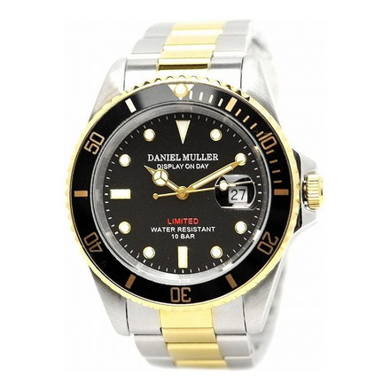 ダニエル・ミューラー DANIEL MULLER 腕時計 DM-2018TGB ブラック×ゴールド