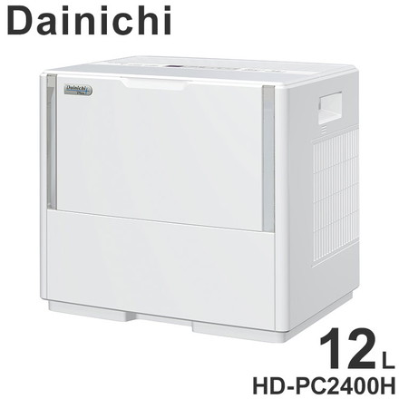ダイニチ Dainichi 気化ハイブリッド式加湿器 HD-PC2400H 12L コンパクト エコ 省エネ 湿度設定 湿度表示 タイマー チャイルドロック 給水サイン 抗菌 ハンドル 持ち手