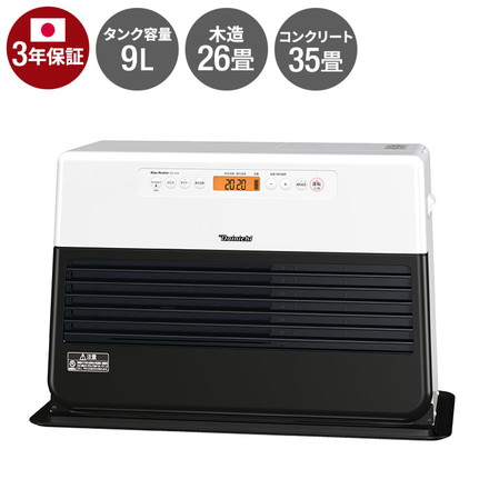 ダイニチ FZ-104-WK 石油ファンヒーター 日本製 木造26畳 コンクリート35畳 着火時間80秒 タンク容量9L 消臭 ecoモード 暖房