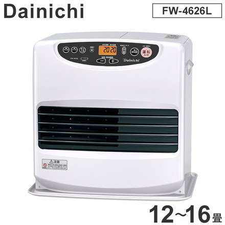 ダイニチ Dainichi 家庭用石油ファンヒーター FW-4626L 9L 12~16畳 スピード着火 消臭 自動消火 タイマー チャイルドロック 異物混入防止 おまかせ 給油汚れんキャップ付き 日本製
