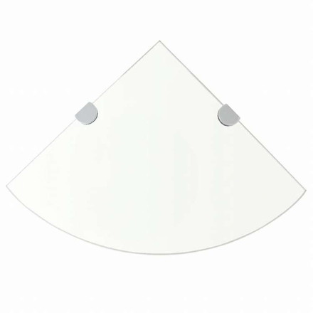 vidaXL コーナーシェルフ クローム棚受け付き ガラス製 透明 35x35cm家具 棚 壁面収納棚・壁面ラック