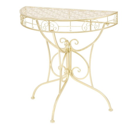 vidaXL サイドテーブル ヴィンテージ調 半円形 金属製 72x36x74 cm ゴールド家具テーブルアクセントテーブルエンドテーブル