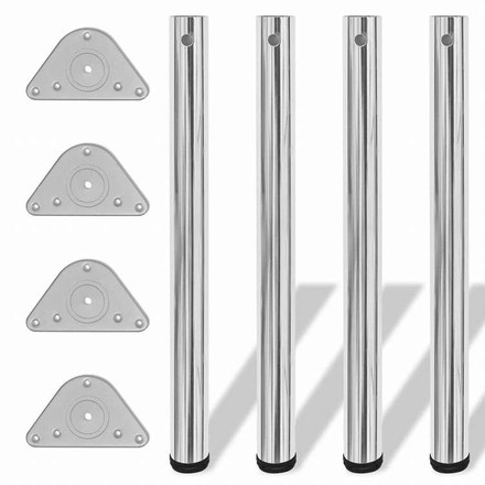 vidaXL テーブル脚 4点 高さ調節可能 クローム 710mm家具 テーブル用品 テーブル脚