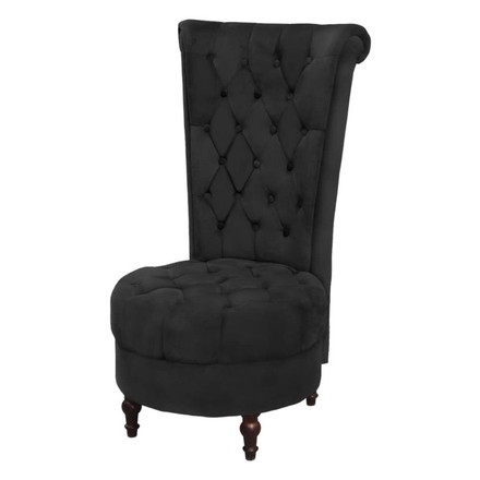 vidaXL ハイバックソファチェア 布製 ブラック 家具 チェア アームチェア リクライニングチェア