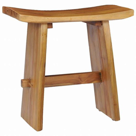 vidaXL スツール チーク無垢材家具 チェア 折り畳み椅子・スツール