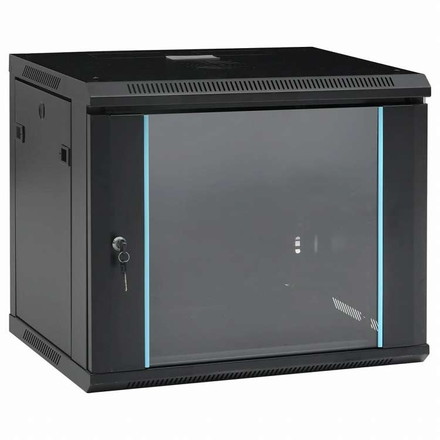vidaXL 9U壁かけネットワークキャビネット 19インチ IP20 600x450x510 mm電子機器