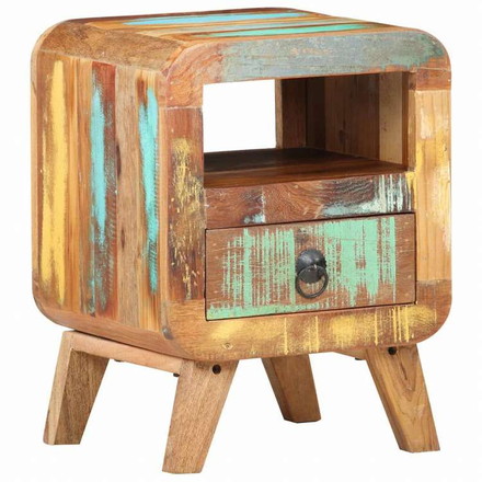 vidaXL ベッドサイドキャビネット 30x30x41cm 無垢の再生木材家具 キャビネット&収納