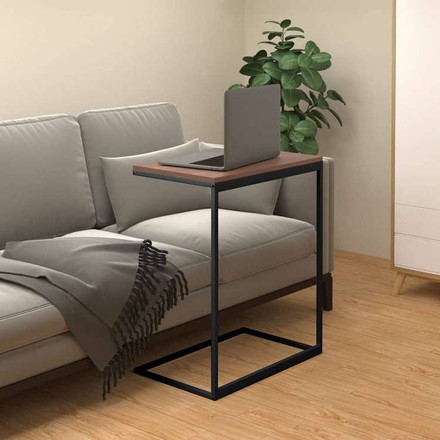 vidaXL サイドテーブル ブラック 55x35x66cm エンジニアリングウッド家具 テーブル アクセントテーブル