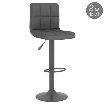 vidaXL バースツール 2点 ブラック 布製 家具 チェア テーブル バースツール