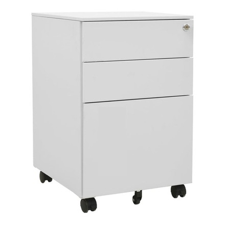 vidaXL モバイル ファイルキャビネット ライトグレー 39×45×60cm スチール 家具 キャビネット 収納