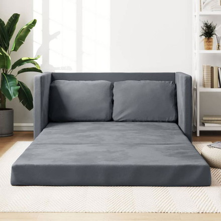 vidaXL ソファベッド 2-in-1 ダークグレー 122x204x55 cm