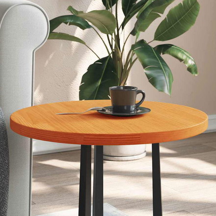 vidaXL テーブルトップ ラウンドワックスブラウン O50×2.5cm 無垢材 パイン材 家具 テーブル用品 テーブルトップ