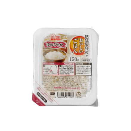 アイリスフーズ 低温製法米のおいしいごはん 北海道産 ゆめぴりか 150g×24食パック（3食パック×8袋）