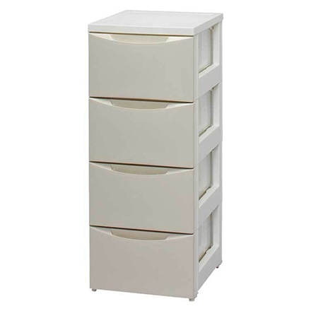 アイリスオーヤマ カラーコーディネートチェスト スリム 4段 COD-324 ホワイト×アイボリー