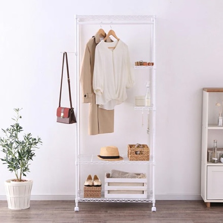 アイリスオーヤマ カラーメタル ワードローブ ラックタイプ CMWR-75183 ブラウン