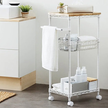 アイリスオーヤマ カラーメタルラック ワゴン CMM-WG4084 ブラック